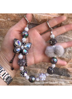 Generic Tassel Butterfly Mobile Phone Chain Heavy Industry Diamond Double Layer Mobile Phone Pendant Joker Bag Chain Live Explosions-Specifications:A9-A3  - Image 4