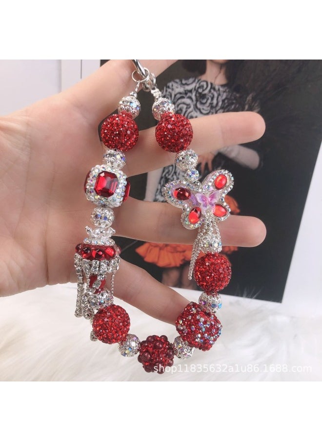 Tassel Butterfly Mobile Phone Chain Heavy Industry Diamond Double Layer Mobile Phone Pendant Joker Bag Chain Live Explosions-Specifications:A9-A3