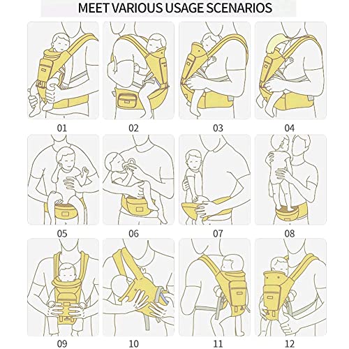 TALENBEEN Baby Carrier 6-in-1 Newborn to Toddler, Baby Carrier with Hip Seat Lumbar Support 7-41 lbs, Baby Soft Carrier for All Seasons & Positions, Adjustable Size for Shopping Hiking Travelling - Image 2