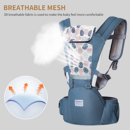 TALENBEEN Baby Carrier 6-in-1 Newborn to Toddler, Baby Carrier with Hip Seat Lumbar Support 7-41 lbs, Baby Soft Carrier for All Seasons & Positions, Adjustable Size for Shopping Hiking Travelling - Image 5