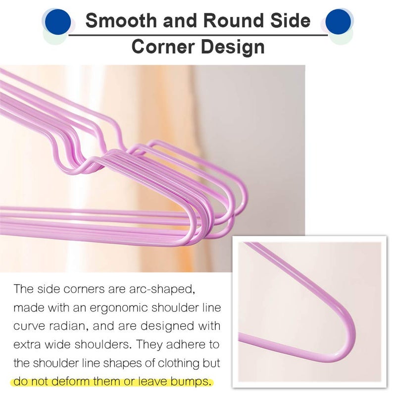 لوماني 60 قطعة شماعات ملابس فولاذية شماعات مانعة للانزلاق متينة شديدة التحمل شماعات معطف موفرة للمساحة شماعات ملابس متعددة الألوان - Image 4