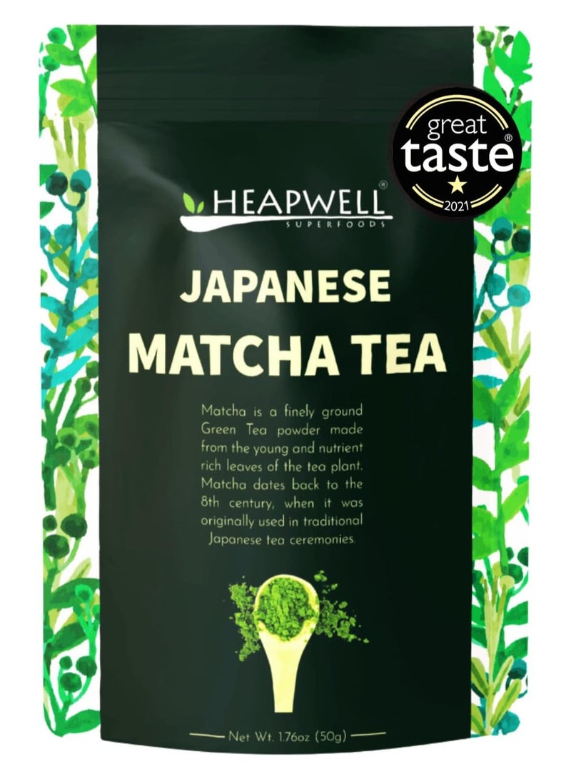 هيبويل مسحوق شاي ماتشا هيبويل سوبرفوودس الياباني الأخضر 50 جم (50 وجبة)، مسحوق ماتشا عضوي ونقي بجودة ممتازة، بدون محليات صناعية في مسحوق ماتشا 50 جم - Image 1