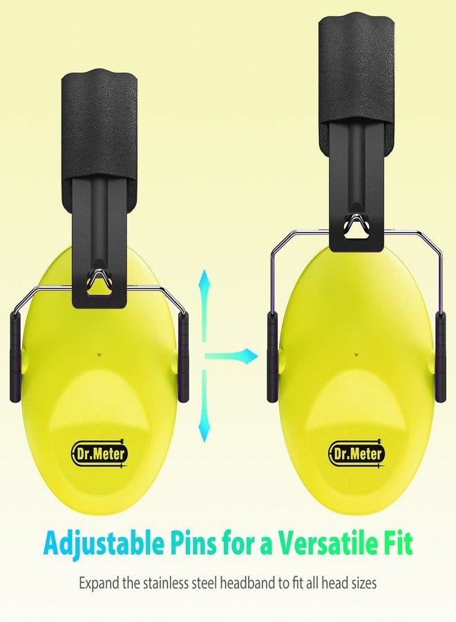 Dr.meter Ear Protection for Kid: EM100 SNR27.4 Kids Noise Cancelling Headphones with Adjustable Headband - Kid Hearing Protection for Monster Truck Mowing Demo Derby and Concert - Yellow - Image 2