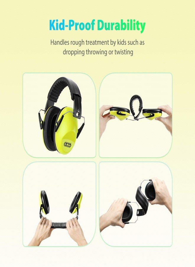 Dr.meter Ear Protection for Kid: EM100 SNR27.4 Kids Noise Cancelling Headphones with Adjustable Headband - Kid Hearing Protection for Monster Truck Mowing Demo Derby and Concert - Yellow - Image 4
