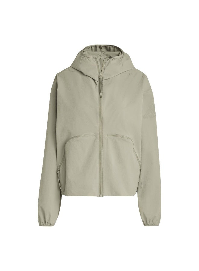 Adidas W Myshelter Wnd Green Windbreaker Jackets For Women - Image 1