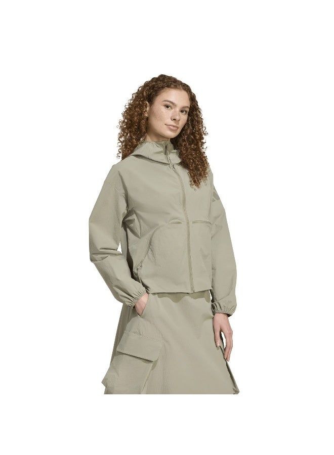 Adidas W Myshelter Wnd Green Windbreaker Jackets For Women - Image 4