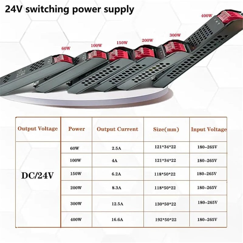 60W 12V AC To DC Power Supply Adapter Transformer 180 265V 24V 100W 150W 200W 300W 400W - Image 3