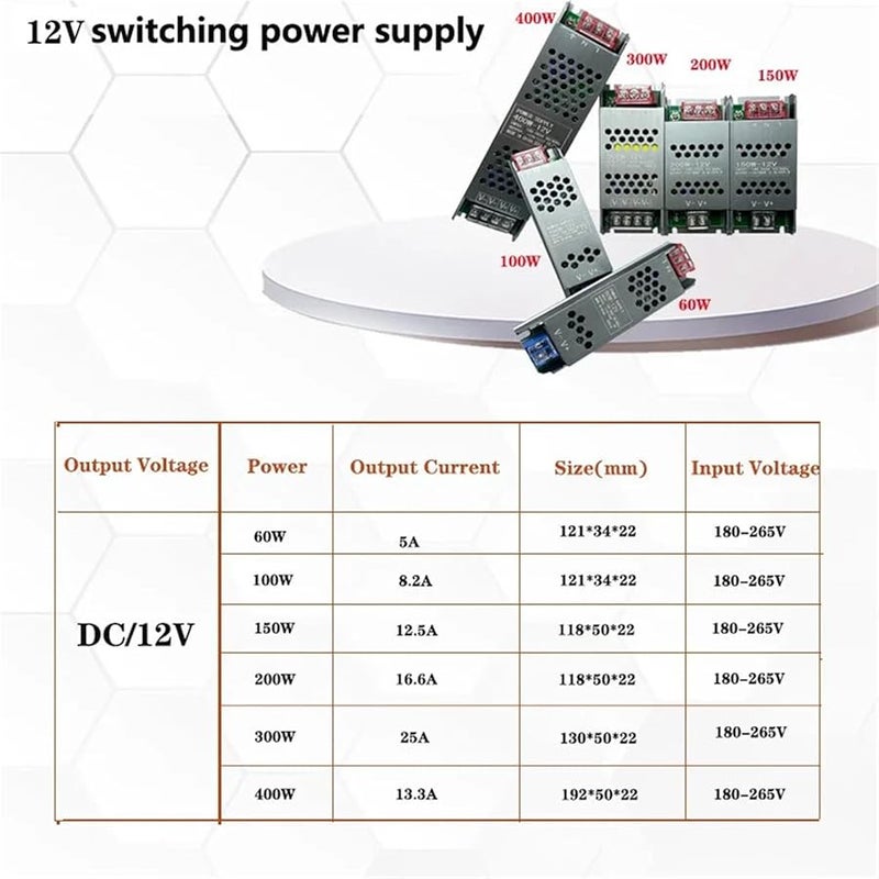60W 12V AC To DC Power Supply Adapter Transformer 180 265V 24V 100W 150W 200W 300W 400W - Image 4