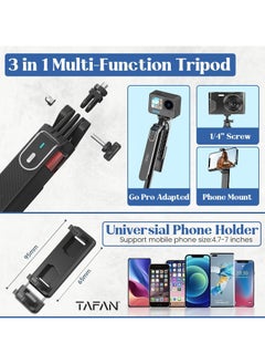 Tafan TAFAN™ 180cm Selfie Stick Tripod, All in One Extendable Phone Tripod Stand with 360° Rotation for iPhone and Android Phone Selfies-Vlogging, Live Streaming  - Image 3
