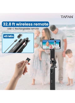 Tafan TAFAN™ 180cm Selfie Stick Tripod, All in One Extendable Phone Tripod Stand with 360° Rotation for iPhone and Android Phone Selfies-Vlogging, Live Streaming  - Image 5