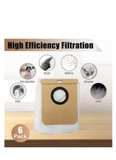 Peachjoy Replacement Dust Bags for Eufy L50 SES, L60 SES, for Conga Home 10000, 8090 Ultra, 9090 AI, for Haier H9+, Vacuum Cleaner Automatic Airclean Dirt Disposal Bags Accessory Part (6 Packs)  - Image 2