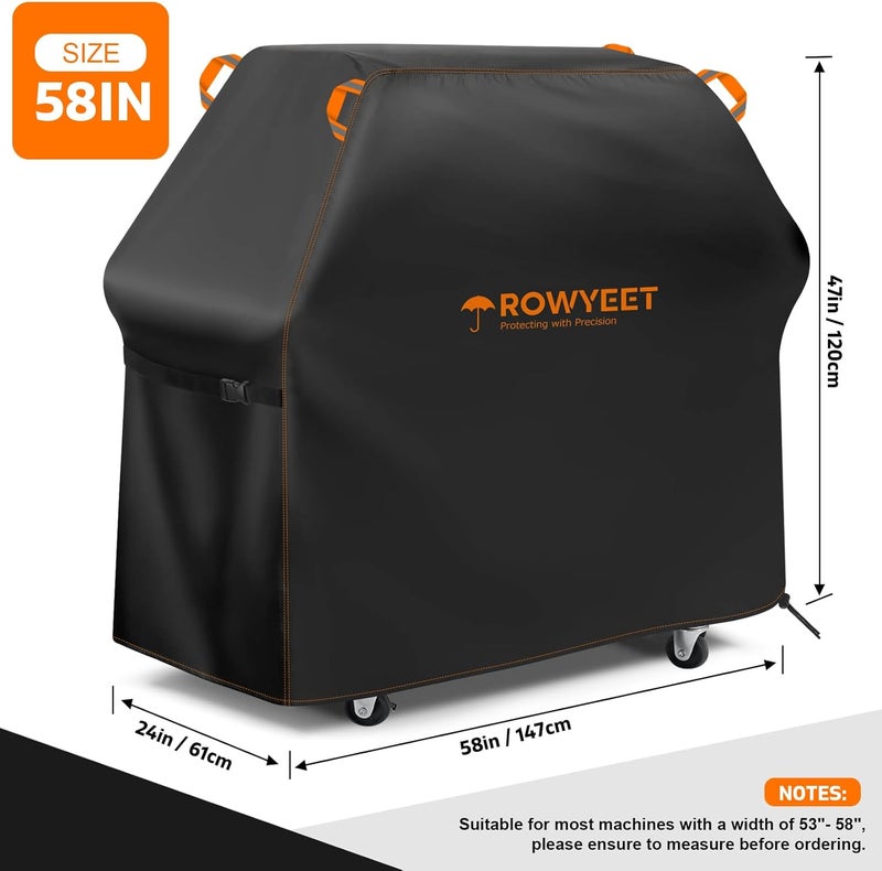 ROWYEET Grill Cover for Outdoor Grill, Universal Fit Oxford Waterproof BBQ Cover for Outside, Anti-UV Barbecue Gas Cover with Adjustable Hem for Weber, Nexgrill, Expert Grill and More (53" - 58") - Image 2