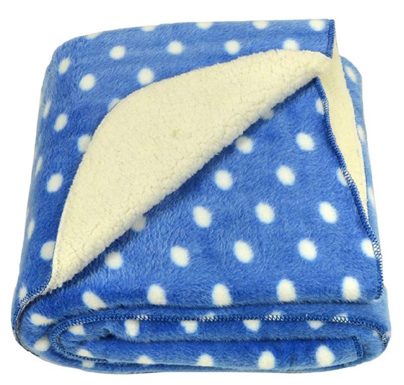 BRANDONN All Season Supersoft Hooded Blue Dog and Royal Dotted Printed Baby Blanket and Bath Towel - Pack of 2 - Image 4