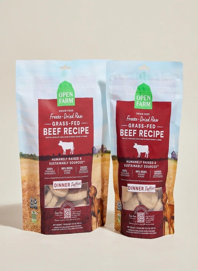 Open Farm أوبن فارم، طعام كلاب مجفف بالتجميد، قطع تحتوي على 95% لحم، أعضاء وعظام، وجبة كاملة أو خليط طعام كلاب مجفف بالتجميد، وصفة لحم بقري مُغذى على العشب، كيس 17.5 أونصة - Image 5