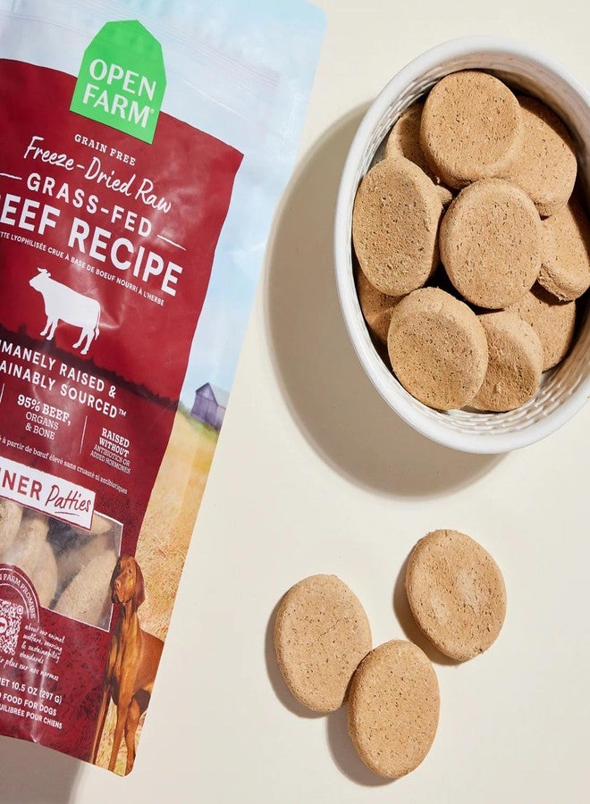 Open Farm أوبن فارم، طعام كلاب مجفف بالتجميد، قطع تحتوي على 95% لحم، أعضاء وعظام، وجبة كاملة أو خليط طعام كلاب مجفف بالتجميد، وصفة لحم بقري مُغذى على العشب، كيس 17.5 أونصة - Image 2