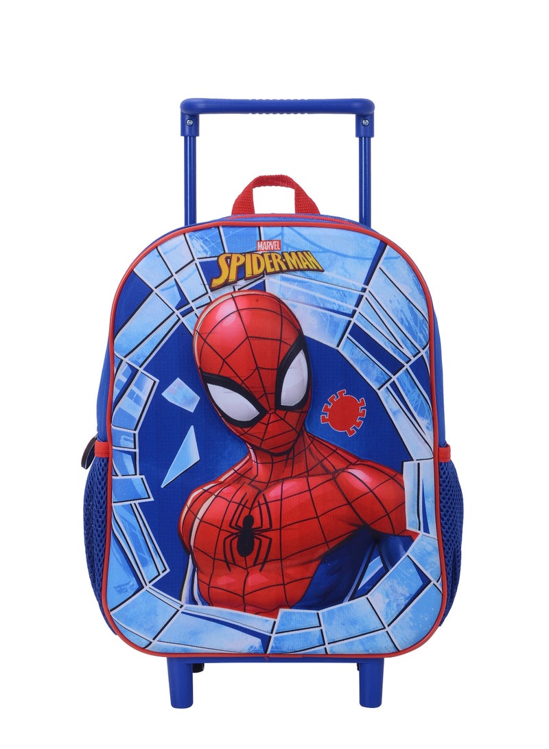 Marvel Spider-Man 3-Piece Kids Trolley Bag Set – 12" Rolling Backpack with Lunch Bag & Pencil Case – Blue & Red Superhero Design for Boys – Official Marvel Merchandise - Image 1