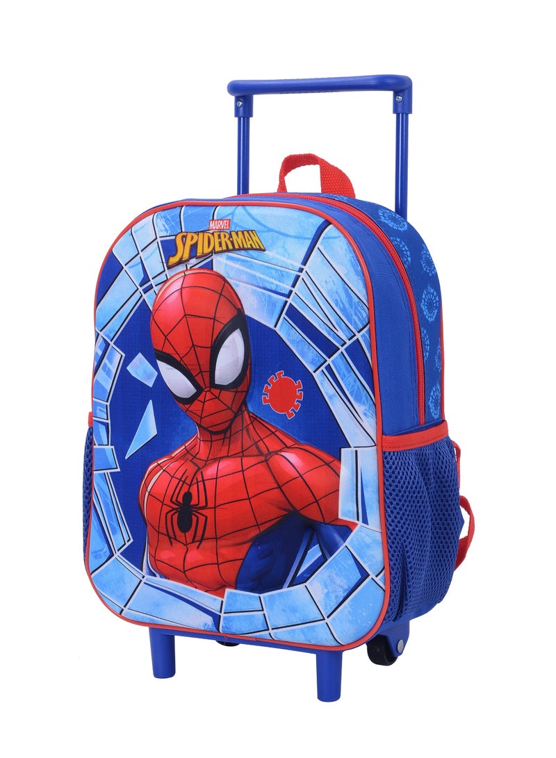 Marvel Spider-Man 3-Piece Kids Trolley Bag Set – 12" Rolling Backpack with Lunch Bag & Pencil Case – Blue & Red Superhero Design for Boys – Official Marvel Merchandise - Image 2
