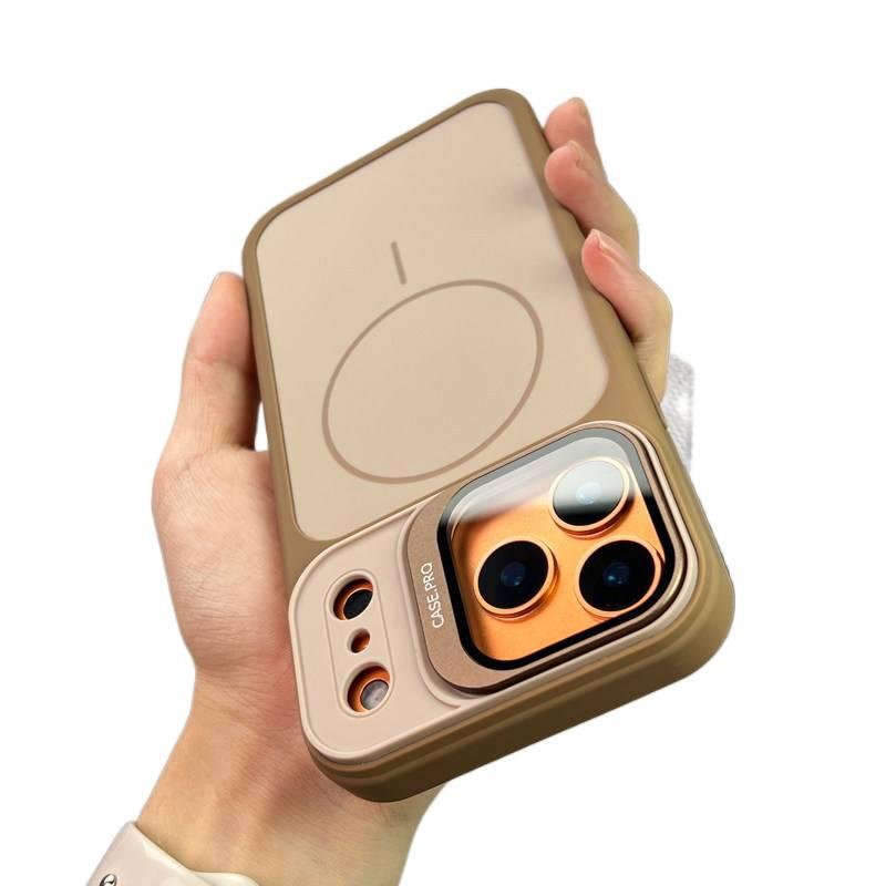 BB غطاء MagSafe بAcrylic لـ iPhone 17 / 17 Air / 17 Pro / 17 Pro Max مع مقاوم للصدمات وحماية من السقوط مع مقاوم للصدمات مع حامل قابل للطي مع مغناطيس قوي باللون برتقالي مغناطيسي بوظيف. - Image 1