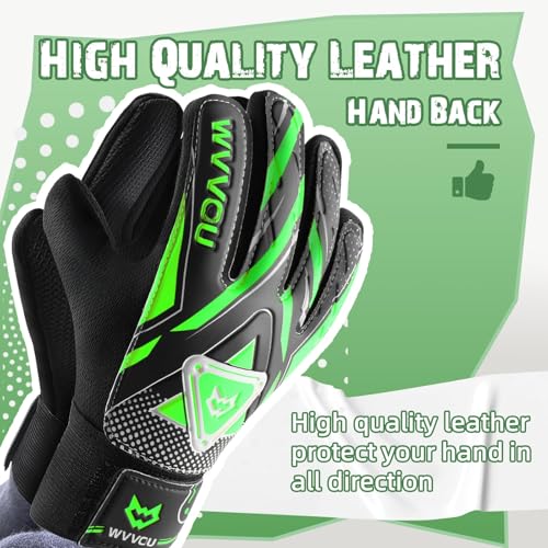 WVVOU Goalkeeper Gloves for Kids Youth, Soccer Goalie Gloves with Double Protection, Anti-Slip Soccer Gloves, Super Grip - Image 3