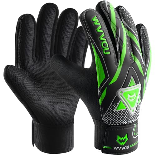 WVVOU Goalkeeper Gloves for Kids Youth, Soccer Goalie Gloves with Double Protection, Anti-Slip Soccer Gloves, Super Grip - Image 1