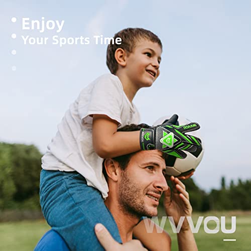 WVVOU Goalkeeper Gloves for Kids Youth, Soccer Goalie Gloves with Double Protection, Anti-Slip Soccer Gloves, Super Grip - Image 4