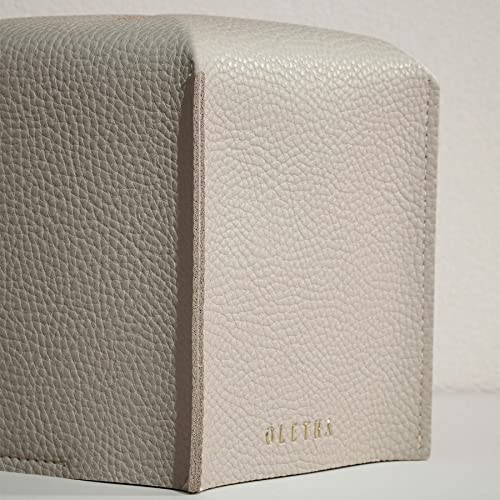 OLETHA Square Tissue Box Cover - Aesthetic Desk Decor for Room, Home & Office - Tissues Cube Boxes Holder - Light Taupe - Image 4