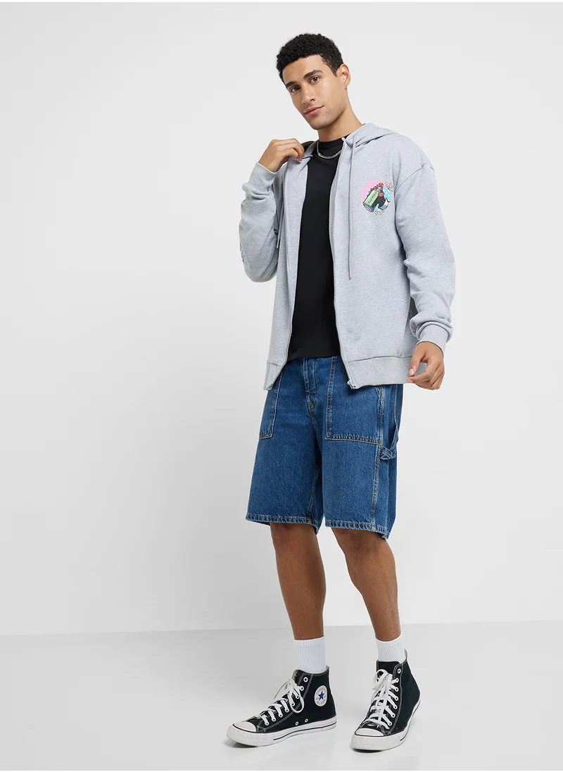 مارفل Spider Man Men'S Oversized Zip Hoodie
