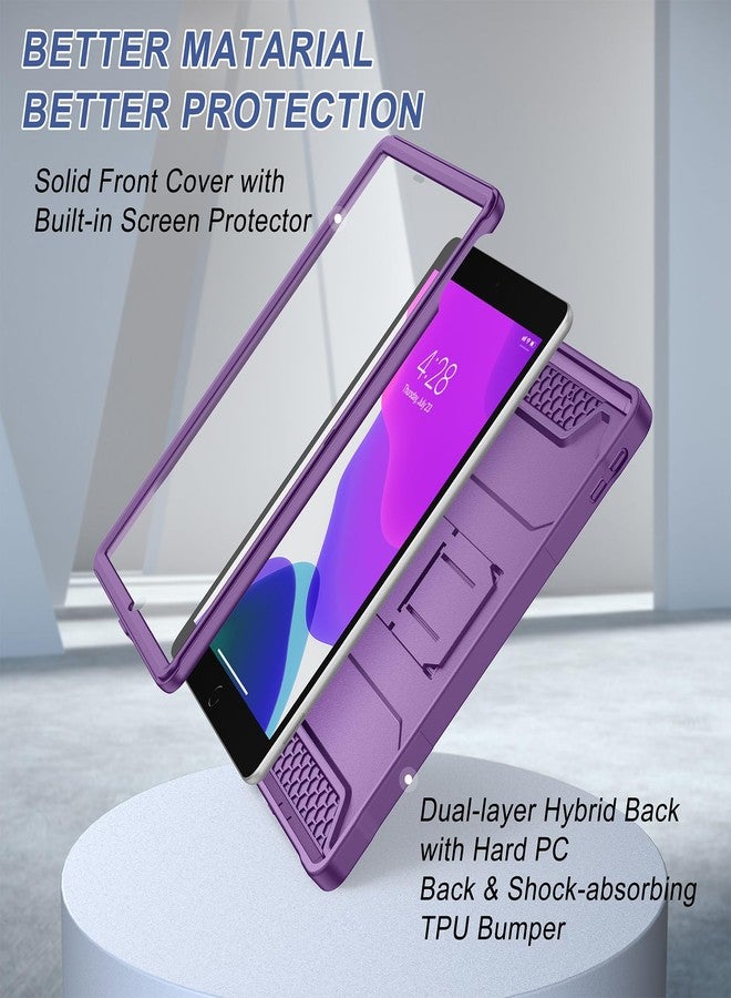 Soke Case for iPad 9th/8th/7th Generation 10.2-Inch (2021/2020/2019 Release), with Built-in Screen Protector and Kickstand, Rugged Full Body Protective Cover for Apple iPad 10.2 Inch - Purple - Image 4