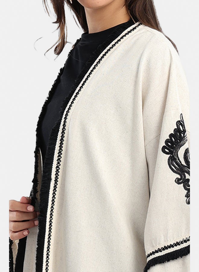 Carina Midi Kimono with Embroidery  - Image 3