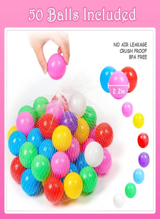 DISHIO Ball Pits with 50 Balls, Pop up Tents for Kids with Star Lights, Ball Pit for Toddlers, Princess Tent Toy for 1,2,3 yrs Birthday Gifts for Girls, Easy to Assemble and Store (50 Balls Included) - Image 3