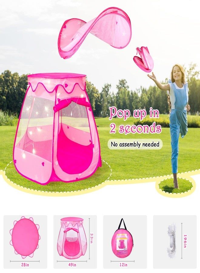 DISHIO Ball Pits with 50 Balls, Pop up Tents for Kids with Star Lights, Ball Pit for Toddlers, Princess Tent Toy for 1,2,3 yrs Birthday Gifts for Girls, Easy to Assemble and Store (50 Balls Included) - Image 5