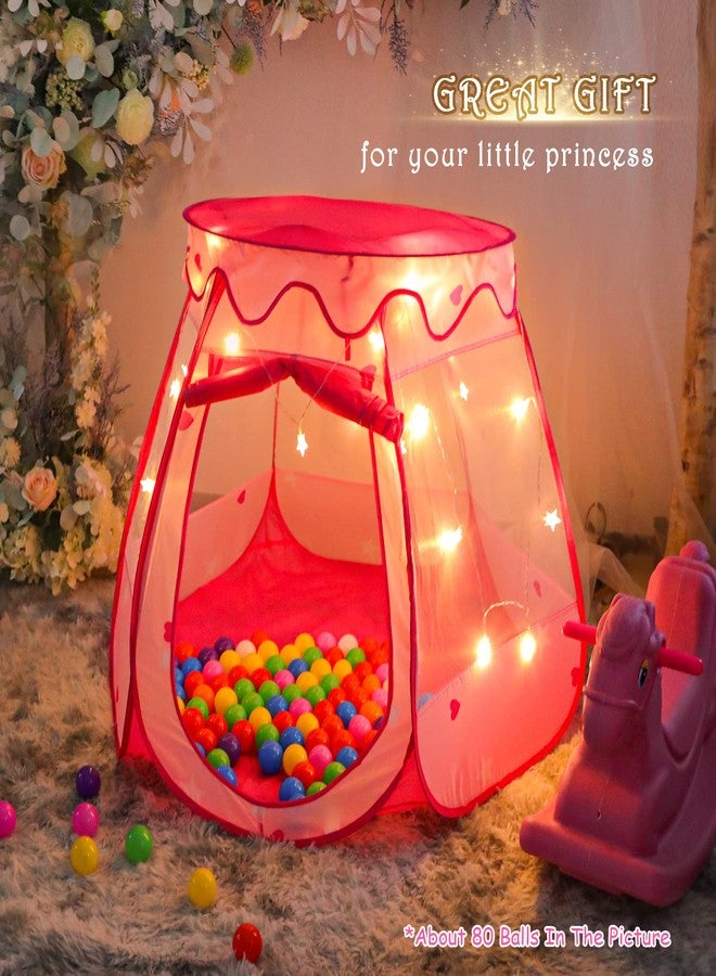 DISHIO Ball Pits with 50 Balls, Pop up Tents for Kids with Star Lights, Ball Pit for Toddlers, Princess Tent Toy for 1,2,3 yrs Birthday Gifts for Girls, Easy to Assemble and Store (50 Balls Included) - Image 2