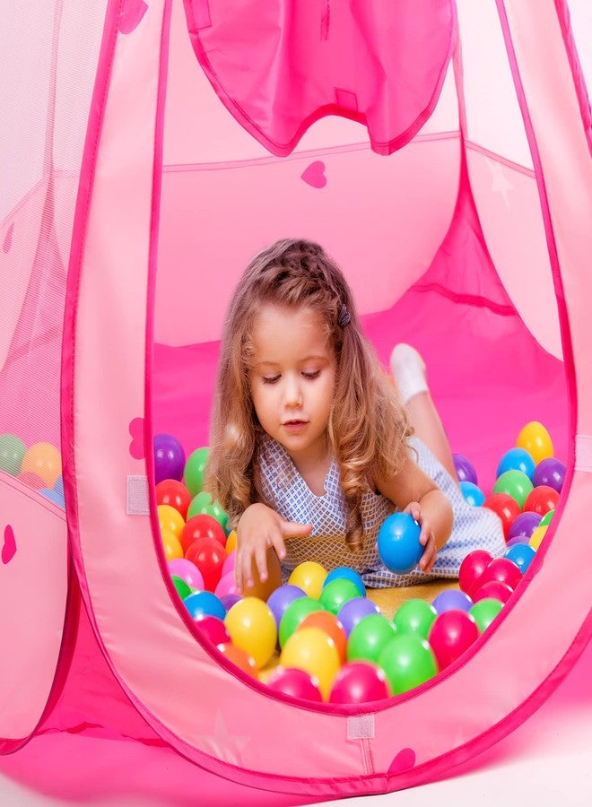 DISHIO Ball Pits with 50 Balls, Pop up Tents for Kids with Star Lights, Ball Pit for Toddlers, Princess Tent Toy for 1,2,3 yrs Birthday Gifts for Girls, Easy to Assemble and Store (50 Balls Included) - Image 4
