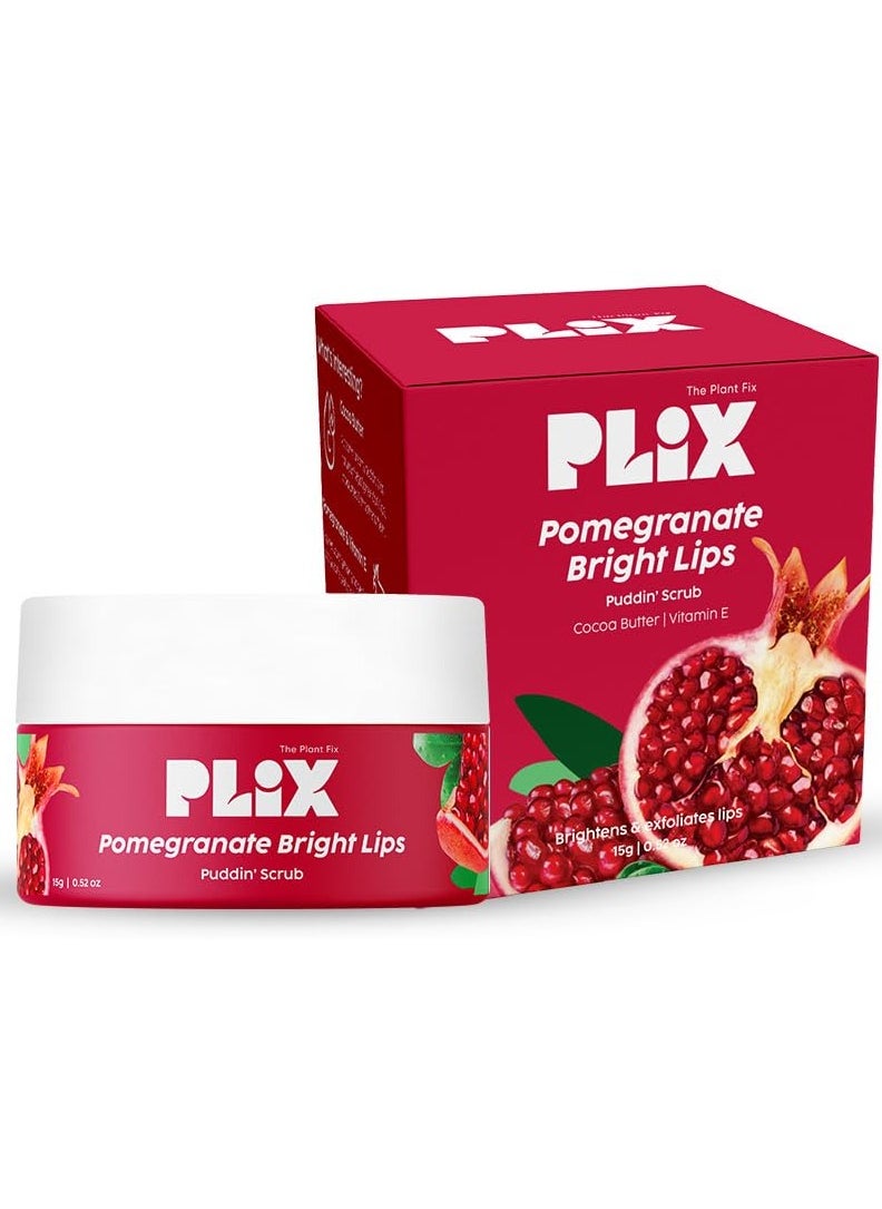 PLIX THE PLANT FIX Bright Lips Scrub | For Dry & Chapped Lips | Reduces Darkening & Pigmentation | Brightens & Exfoliates | Cocoa Butter & Vitamin E | 15 gms  - Image 1