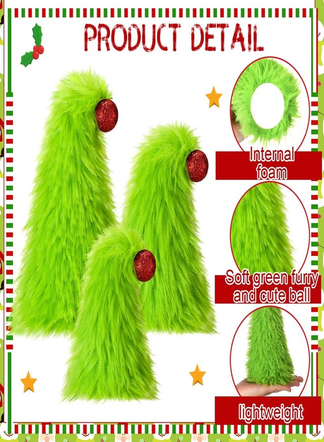 سيفانير مجموعة سيفانر من 3 قطع من زينة عيد الميلاد الفروية باللون الأخضر الليموني، زينة صغيرة من الفرو الناعم على شكل قزم، زينة لطاولة شجرة عيد الميلاد، قطع مركزية ناعمة من الفرو الصناعي، هدايا لزينة العطلات، لوازم الحفلات (نمط لطيف) - Image 5
