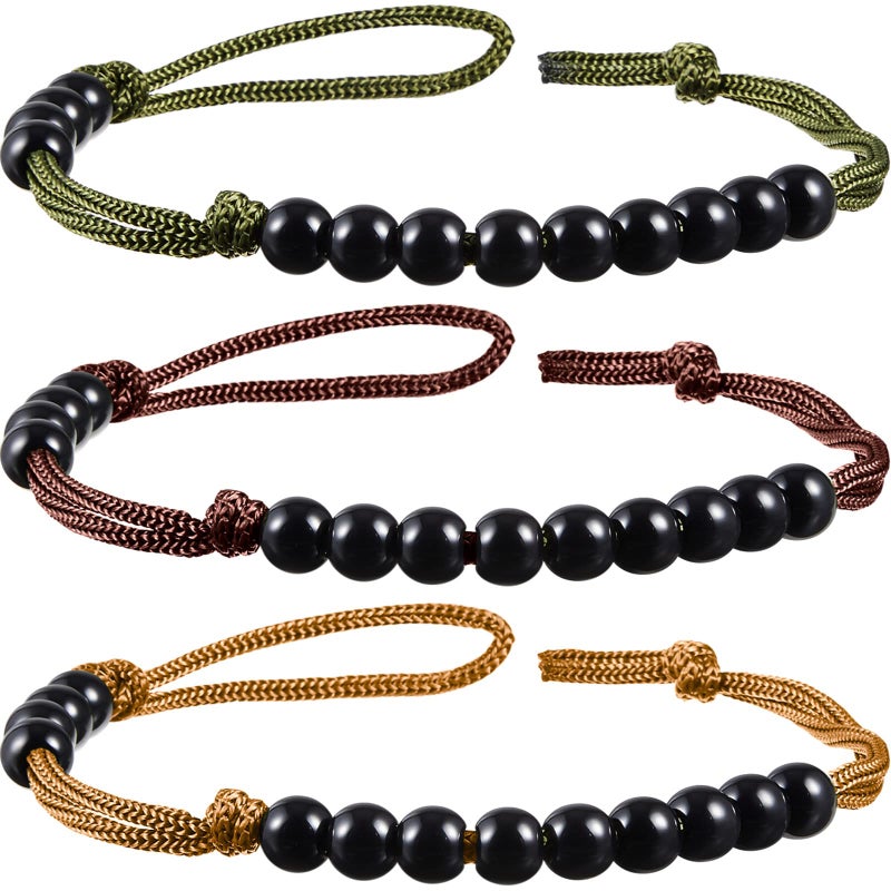 3 Pieces Pace Beads Cord Beads Pace Counter for Camping Hiking Outdoor Accessories 9 Inches in LengthSimple Style