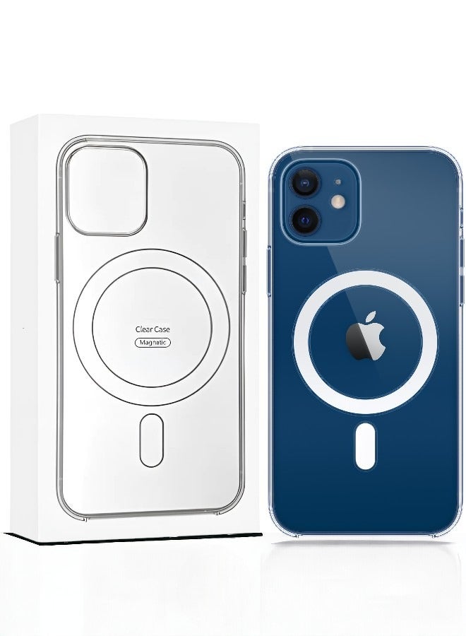 Magnetic mobile phone case (iPhone 12/12 Pro), compatible with MagSafe, thin transparent mobile phone cover, shockproof, made of thermoplastic polyurethane - Image 1