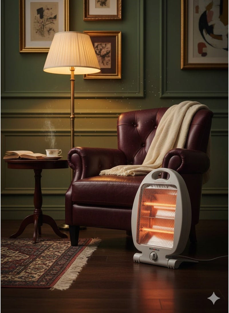 Microplus 800W Elegant Electric Quartz Heater - Portable Design, Safety Auto-Shut Off PS-781 - Image 2