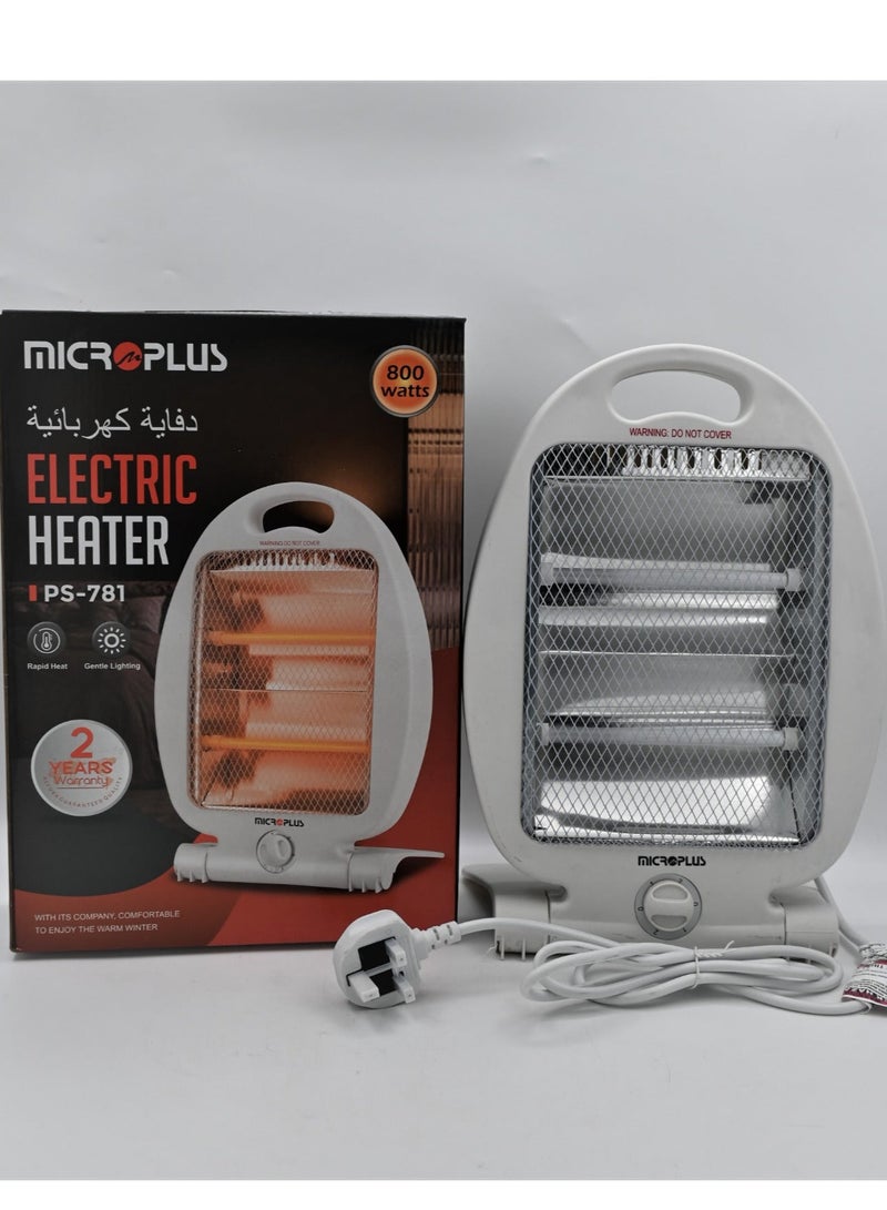 Microplus 800W Elegant Electric Quartz Heater - Portable Design, Safety Auto-Shut Off PS-781 - Image 4