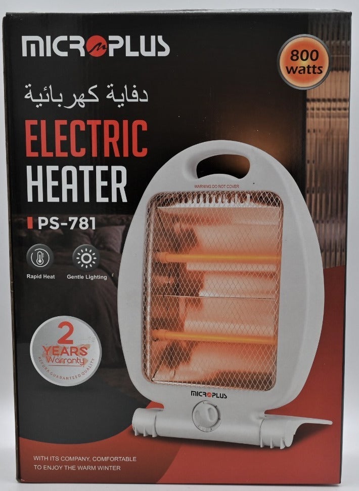 Microplus 800W Elegant Electric Quartz Heater - Portable Design, Safety Auto-Shut Off PS-781 - Image 3