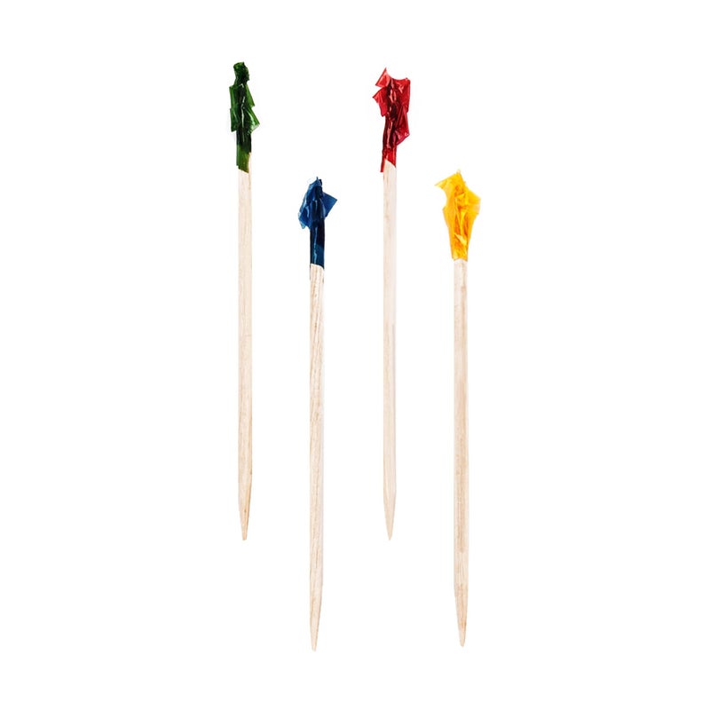 True Frilled Appetizer Picks, Toothpicks for Garnishes on Mai Tais and Daiquiris, Assorted Colors Cellophane and Wood, 2.5 Inches Set of 50 - Image 5