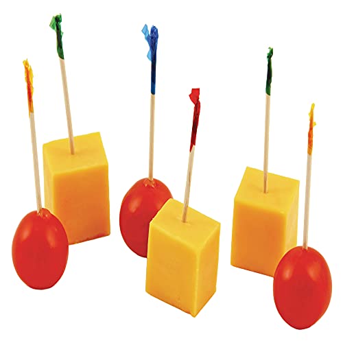 True Frilled Appetizer Picks, Toothpicks for Garnishes on Mai Tais and Daiquiris, Assorted Colors Cellophane and Wood, 2.5 Inches Set of 50 - Image 2
