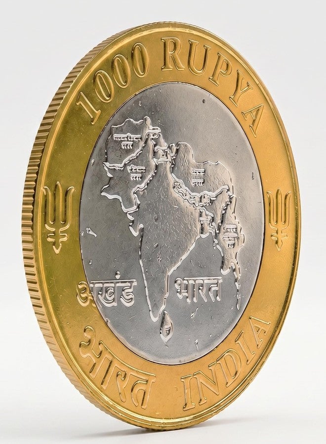newway 1000 Rupees 2025 Akhand Bharat - Undivided India Old Rare to Find Coin - Image 3