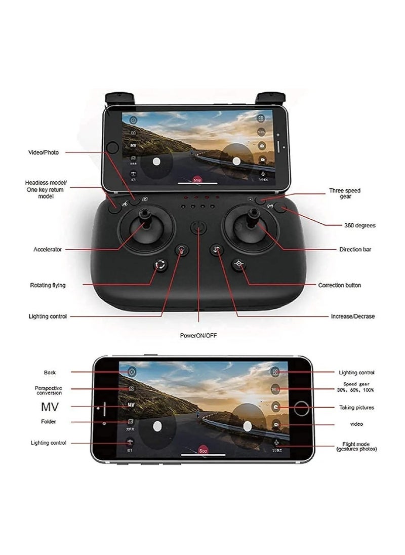 Generic - Mini Drone With 4K Hd Fpv Camera, Headless Mode, One Key Start, Tap Fly, Foldable Quarcopter With Altitude Hold, Speed Adjustment, 3D Flips, Includes Carrying Case,2 - Image 1