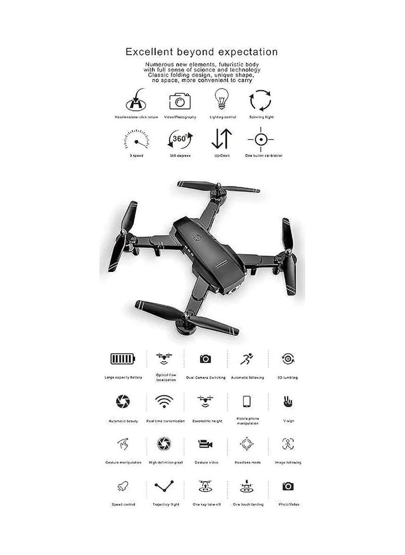 Generic - Mini Drone With 4K Hd Fpv Camera, Headless Mode, One Key Start, Tap Fly, Foldable Quarcopter With Altitude Hold, Speed Adjustment, 3D Flips, Includes Carrying Case,2 - Image 1