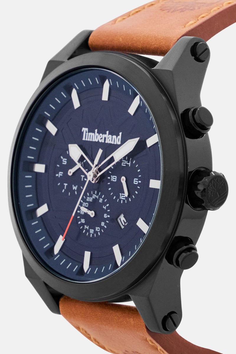 Timberland Men T TBL15661JSB-03 Leather Analog Watch 48mm, Brown  - Image 3