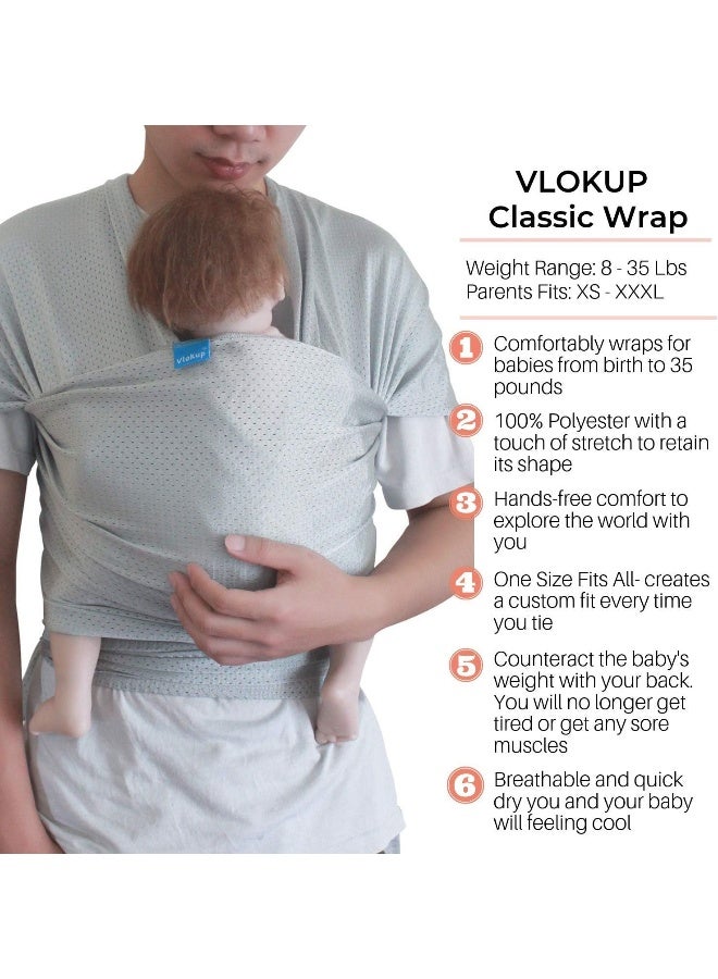 Vlokup Baby Wrap Sling Carrier for Newborn, Infant, Toddler, Kid | Breathable Lightweight Stretch Mesh Water Sling | Nice for Summer, Pool, Beach, Swimming | Perfect Shower Gift Dark Blue - Image 2