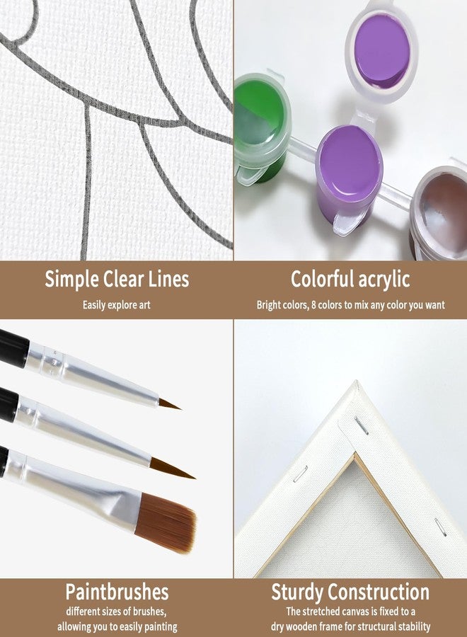 VOCHIC Canvas Painting Kit Pre Drawn Canvas for Painting for Adults Paint and Sip Party Supplies Art Set Afro Pray Woman 8x10 Inches - Image 4