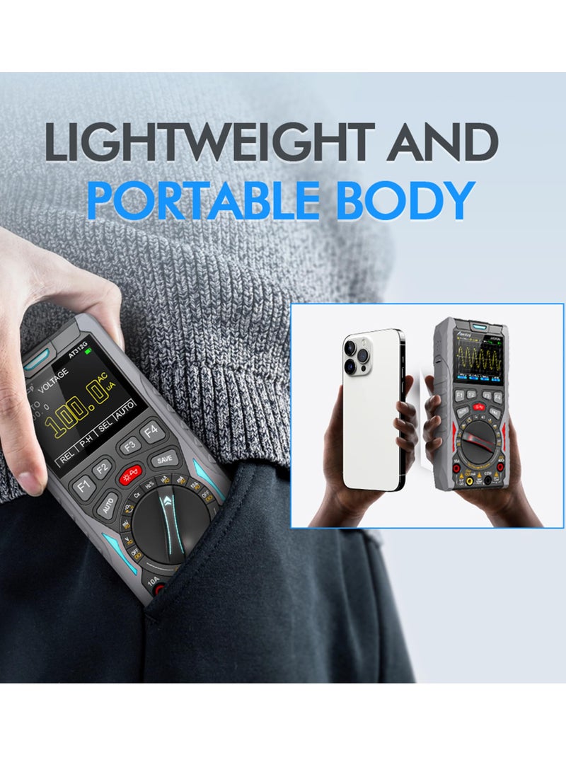 AT312G 3 in 1 Oscilloscope Digital Scope Multimeter with 12MHz Bandwidth 50MSa/s Sampling Rate Built-in Generator Multiple Multimeter Tester Function
