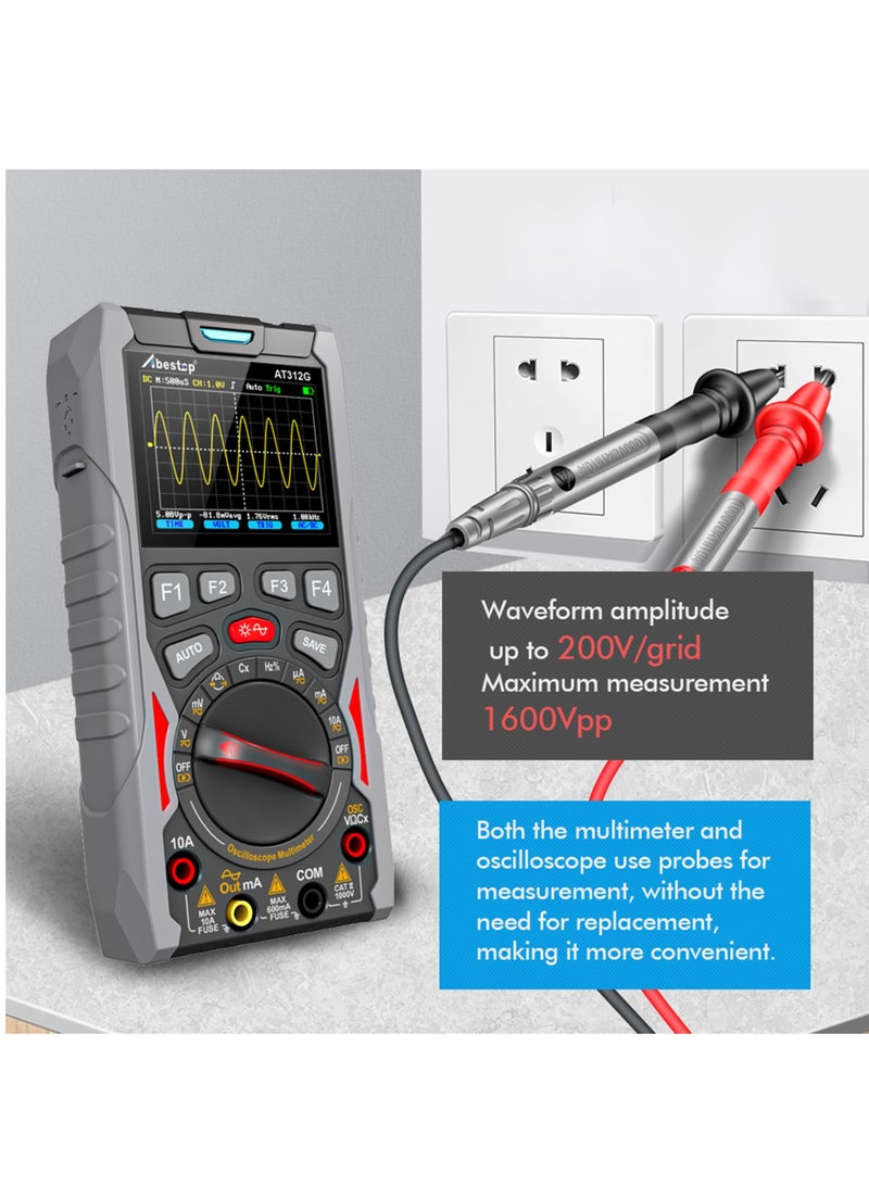 KASTWAVE AT312G 3 في 1 مقياس متعدد النطاق الرقمي مع عرض نطاق 12 ميجا هرتز ومعدل أخذ عينات 50 مللي ثانية ومولد مدمج ووظيفة اختبار متعدد المقياس  - Image 2